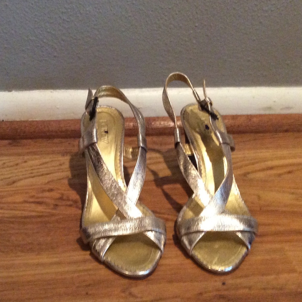 J. Crew gold metallic sandals